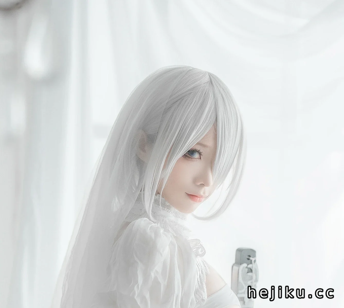 答应我,看完这波沫沫版2B-白婚纱,别再问我什么是“赛博救赎”了!插图2