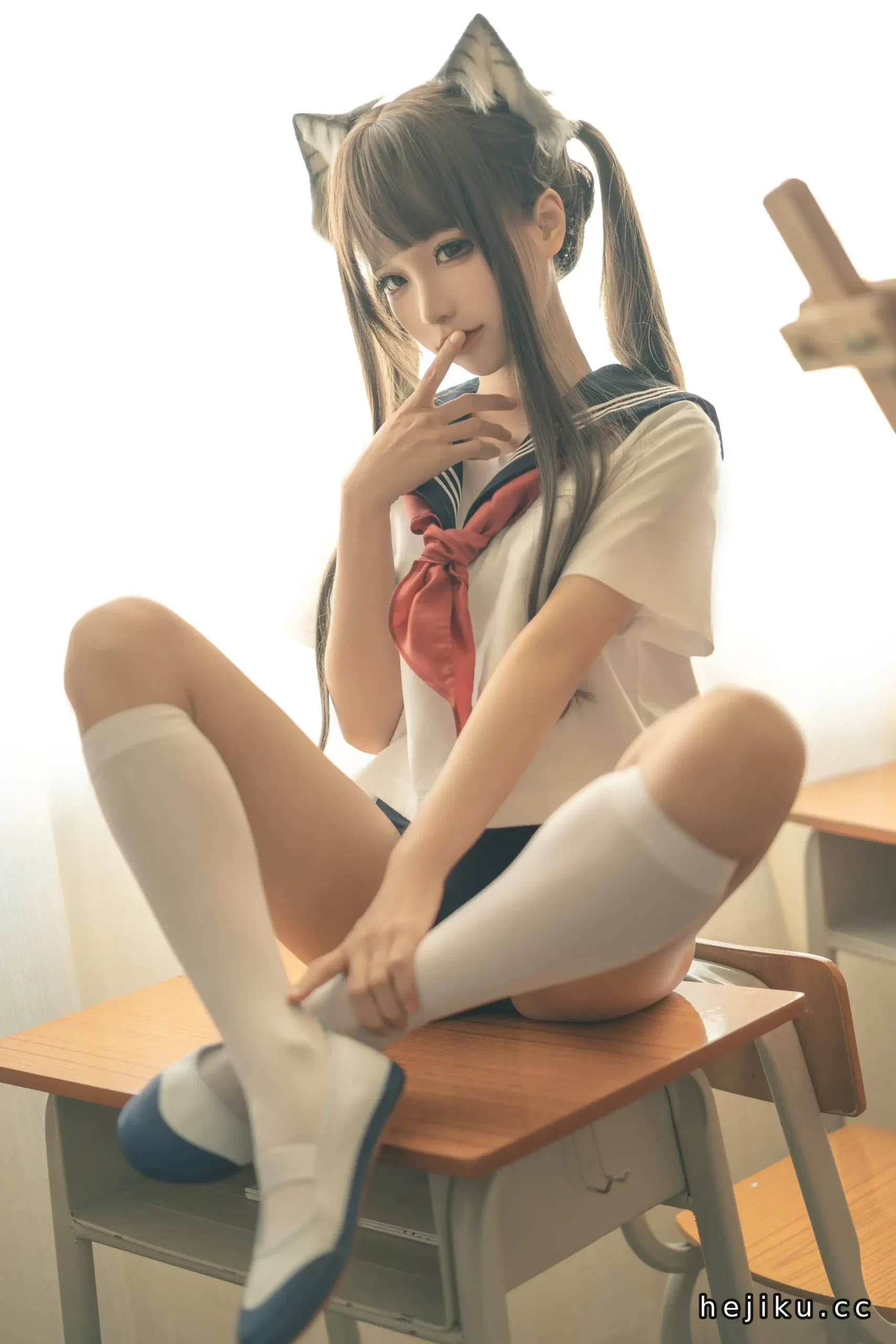 爷青回!蠢沫沫《放学后》猫耳JK写真:这种“放学别走”的暴击谁懂啊?插图2