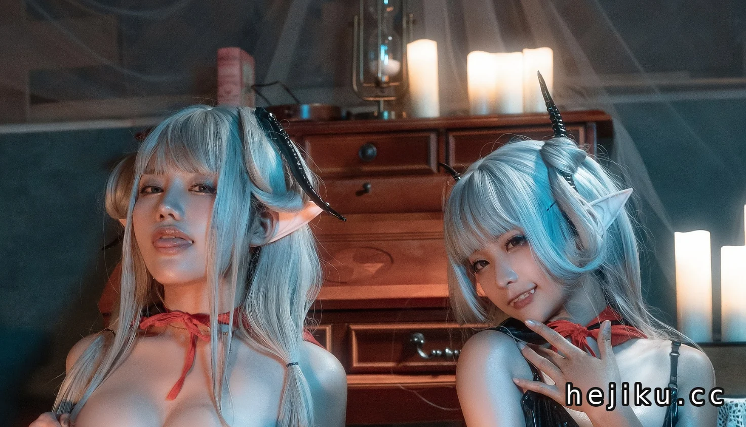 蠢沫沫与一笑芳香沁的“双子吸血鬼”绝美Cosplay作品，绝对让你心动不已！插图3