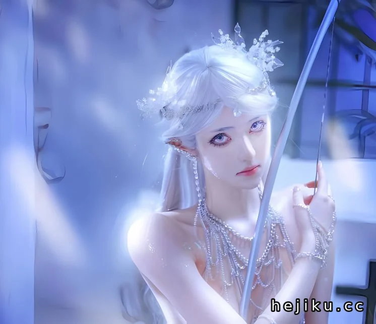 南桃Momoko《精灵屑》作品介绍：冰蓝光影里的白发精灵幻想插图1